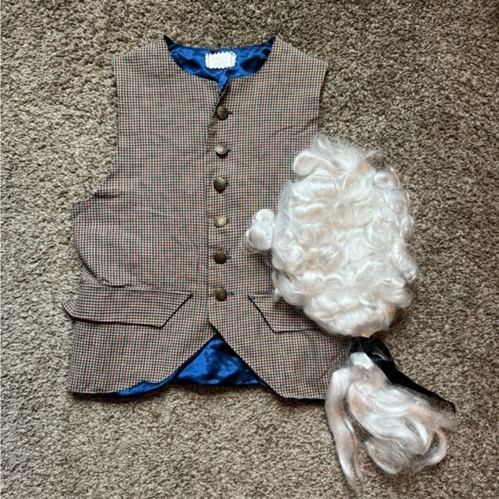 Colonial wig and vest